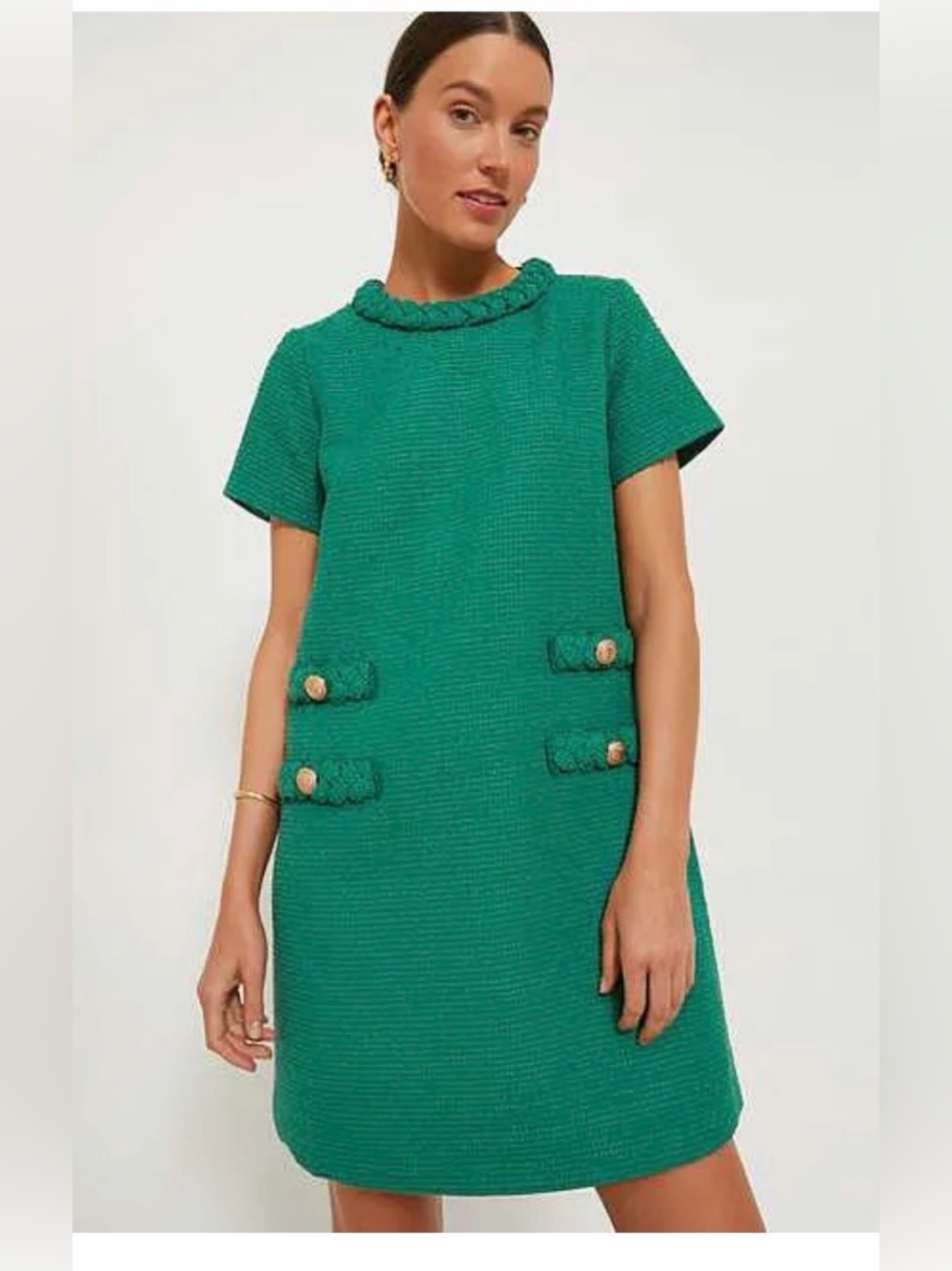 Tuckernuck Emerald Textured Short-Sleeve Shift Dress